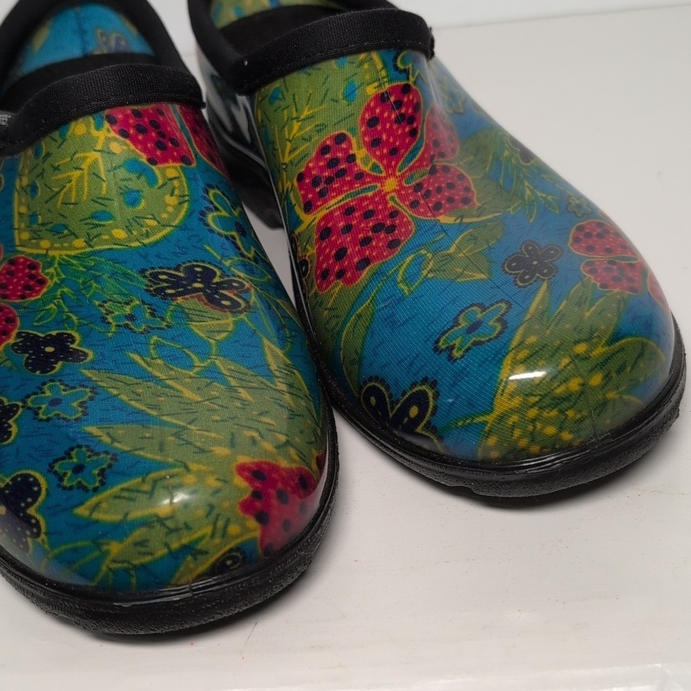 SLOGGERS midsummer blue floral waterproof Garden shoes women's size 7 - Picture 13 of 15